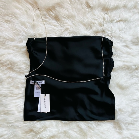 New! NONCHALANT LABEL Camm Open-Back Crystal Embellished Crop Top - Picture 13 of 16
